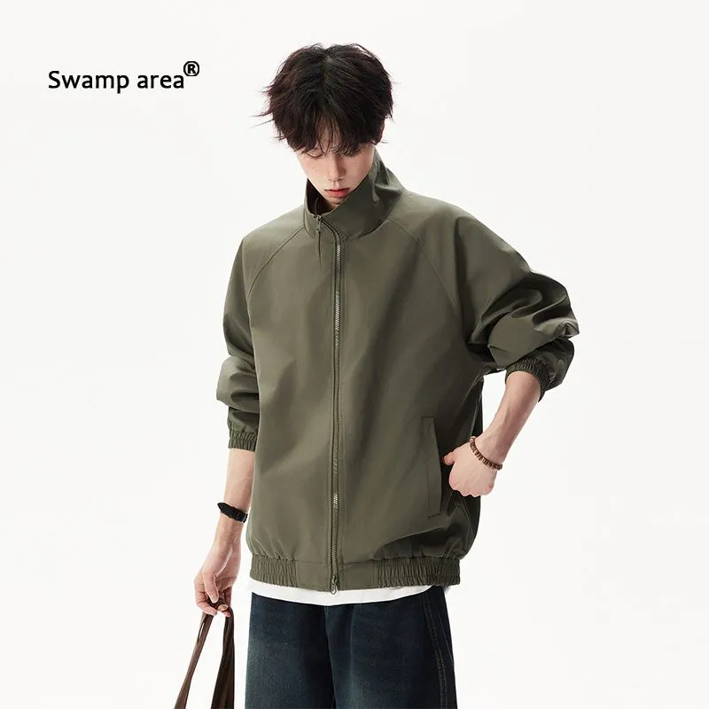 Harrington Jacket - جاكيت بومبر رجالي بياقة قائمة وقصة
