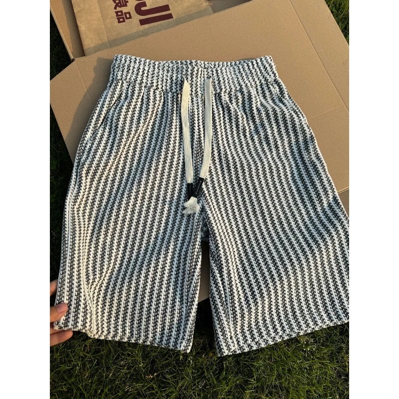 Men'S Fashion Outlets - بنطلون قطني فضفاض مخطط للرجال والنساء،