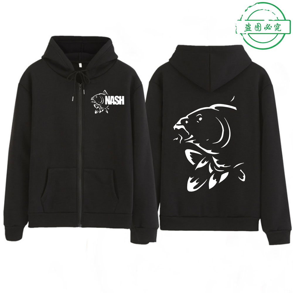 Mens Fashion Zip Up Hoodies - مضحك صيد سمك الشبوط صياد السمك