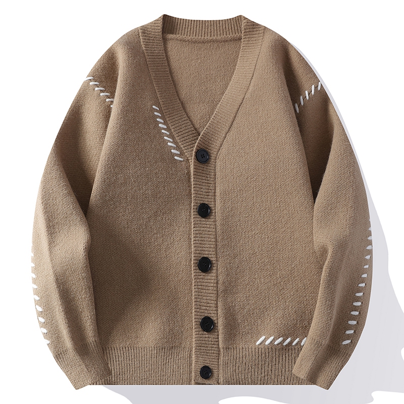 Men'S Fashion V Neck Sweater - كارديجان رجالي غير رسمي محبوك ،
