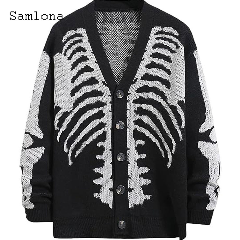 Men'S Fashion V Neck Sweater - حجم كبير رجالي عادية ريترو محبوك