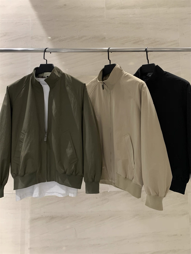 Harrington Jacket - جاكيت هارينغتون كاجوال بياقة قائمة وسحاب