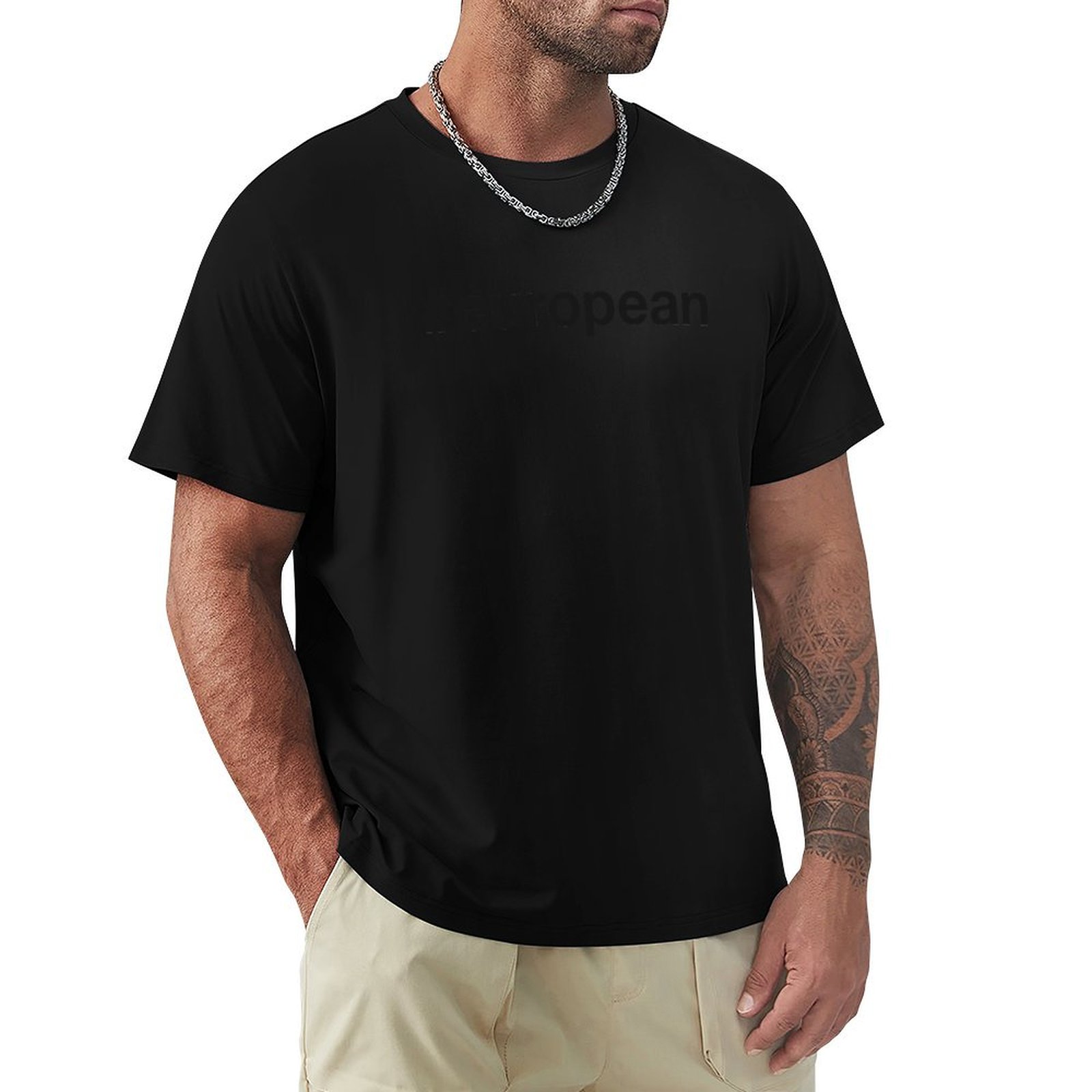 Mens Fashion Hashtags - تي شيرت بطبعة هاشتاغ أوروبي، أزياء