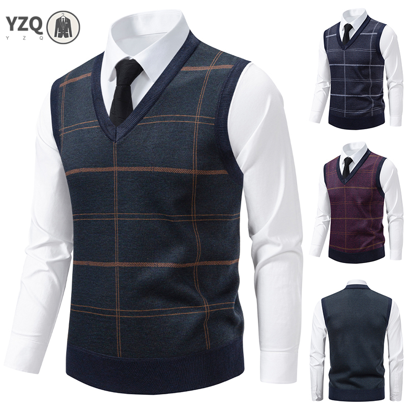 Men'S Fashion V Neck Sweater - الرجال الخامس الرقبة محبوك سترة دافئة