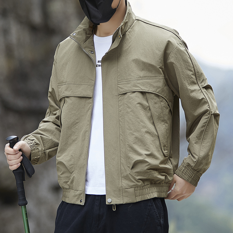 Harrington Jacket - جاكيت رجالي كاجوال رفيع بياقة واقفة،