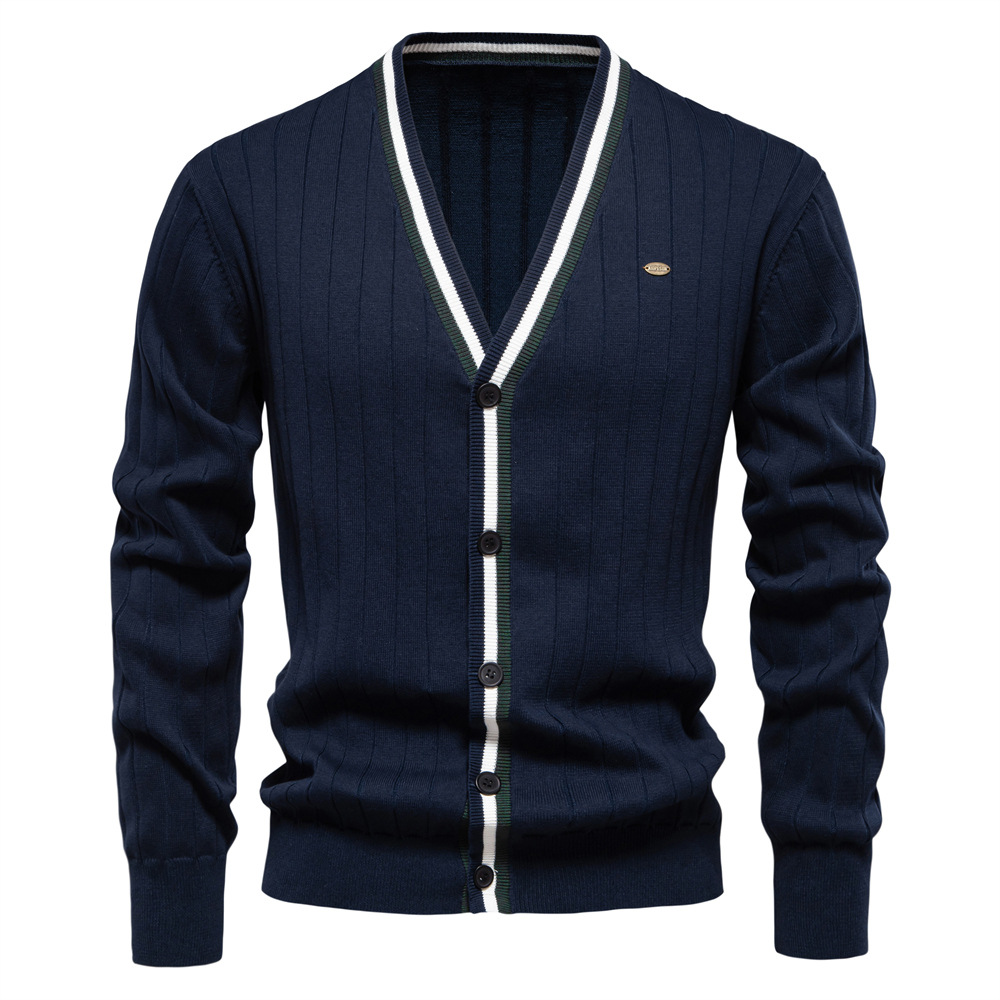Men'S Fashion V Neck Sweater - كارديجان رجالي جديد لخريف وشتاء 2026