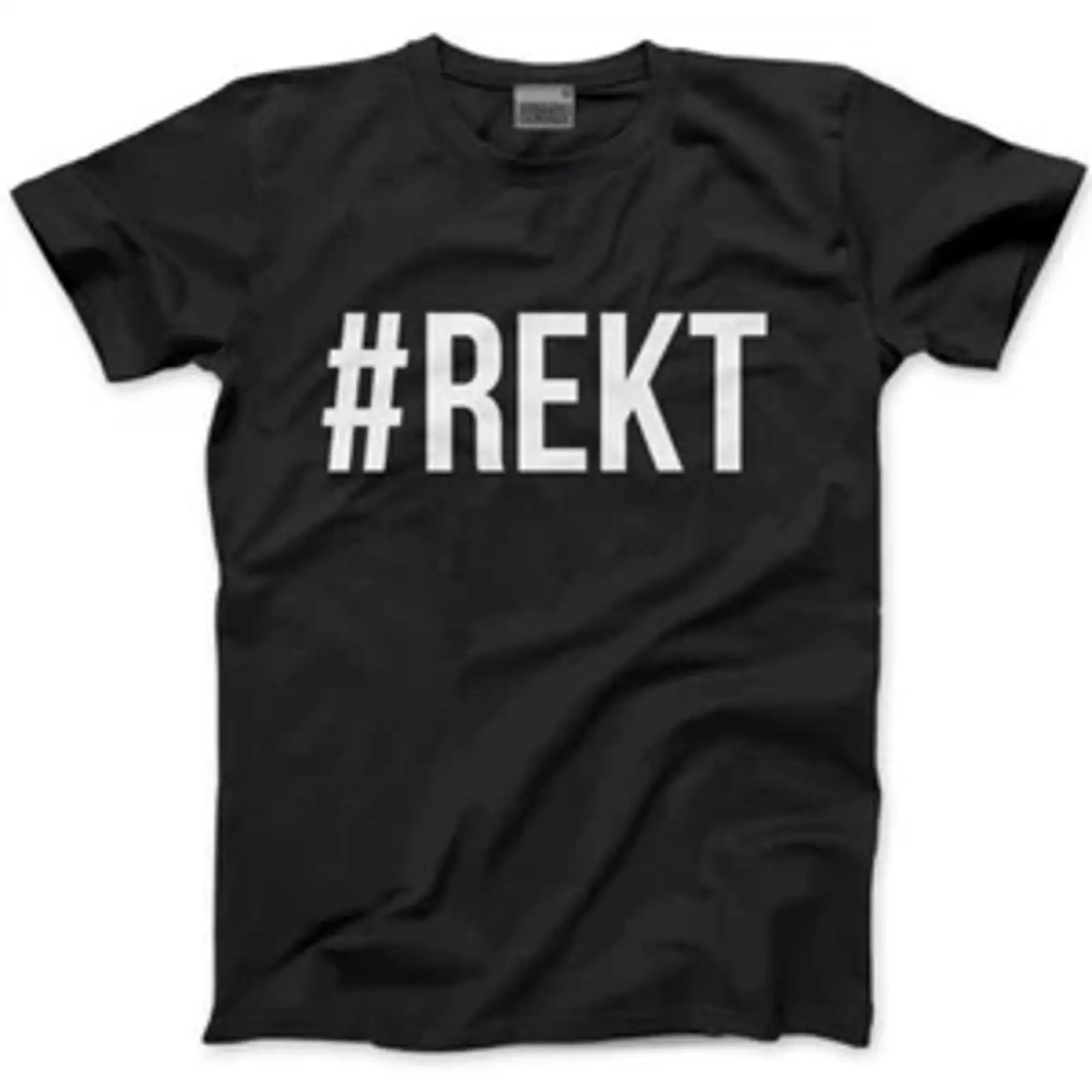 Mens Fashion Hashtags - تي شيرت رجالي REKT Hashtag Wrecked