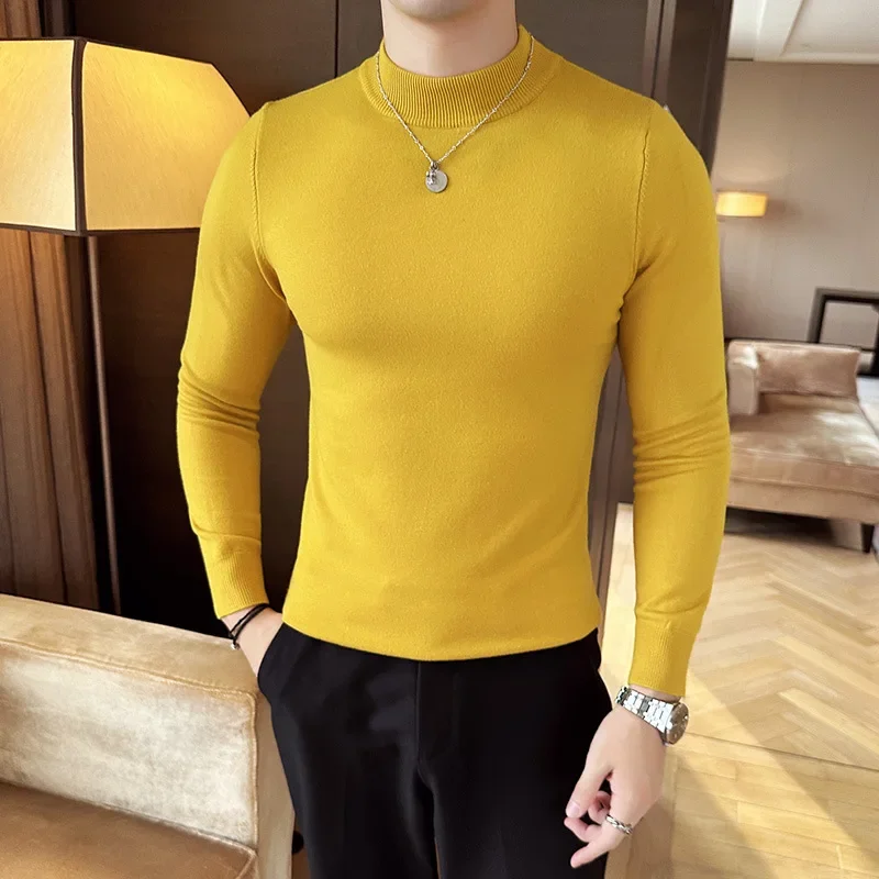 Turtleneck Sweater Men - 12 ألوان نصف عالية الرقبة الرجال