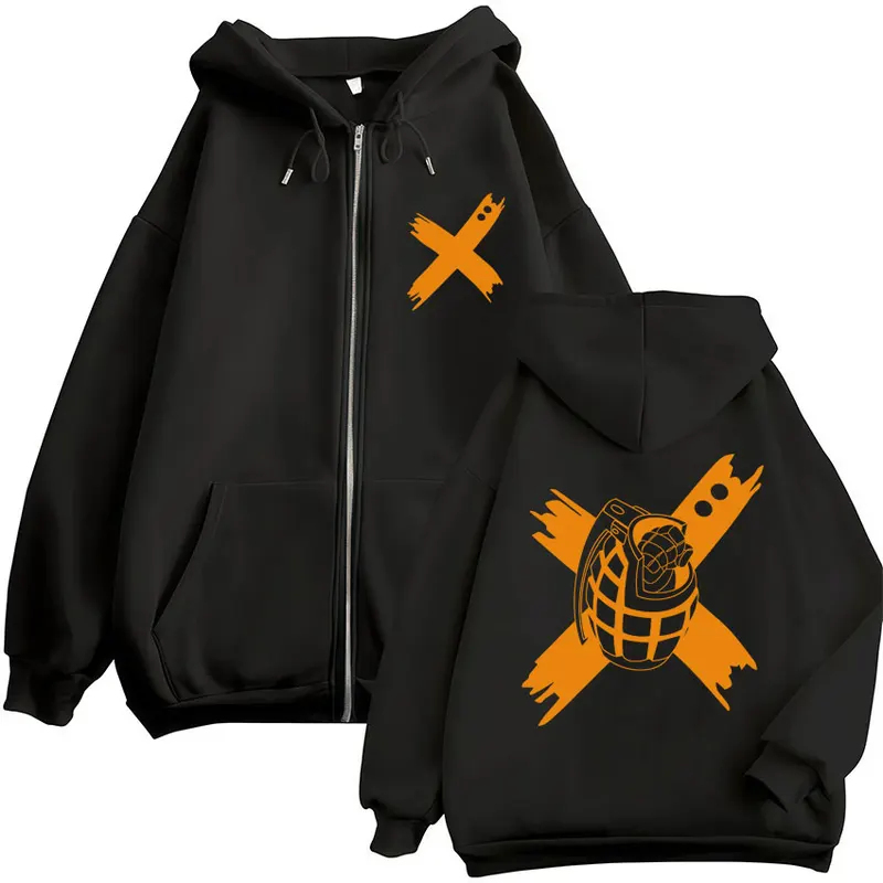 Mens Fashion Zip Up Hoodies - هوديز بسحاب بتصميم أنمي ياباني ماي