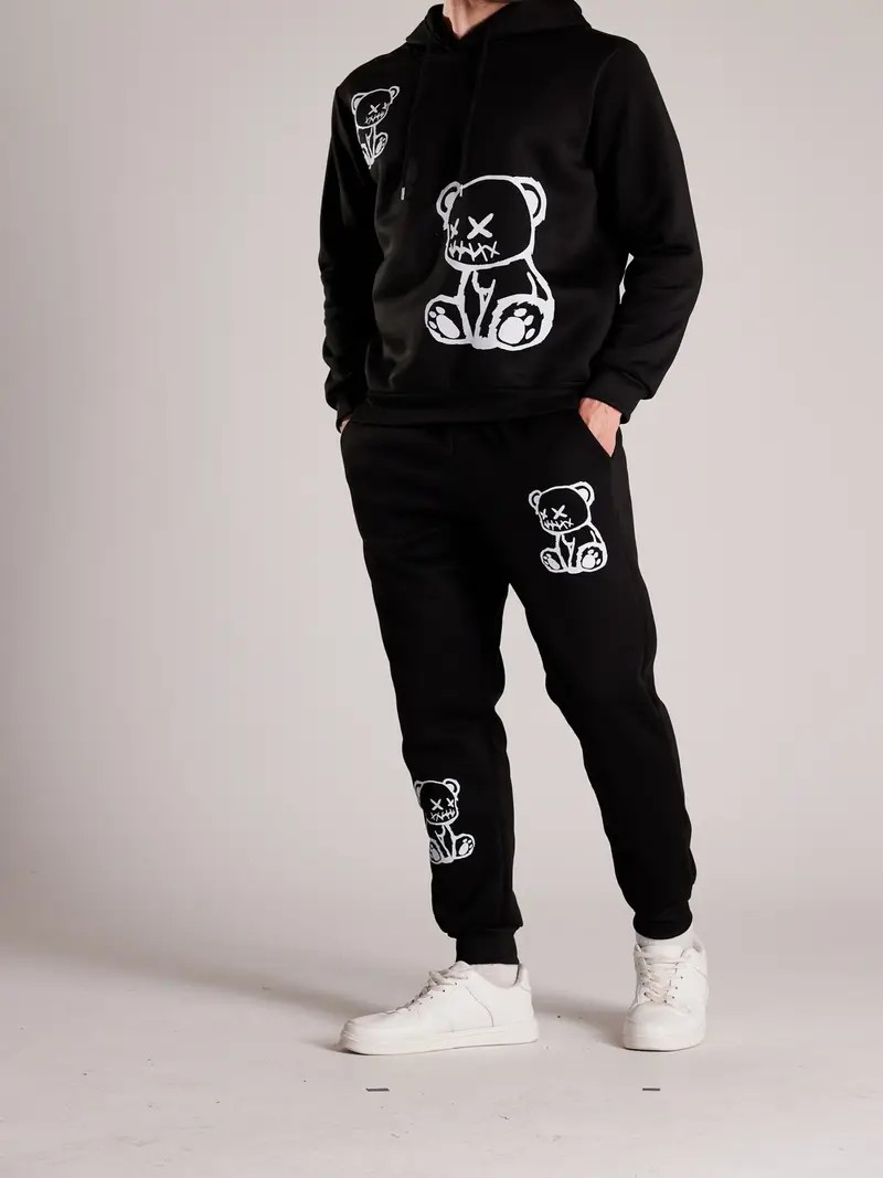 Men'S Fashion And Style - طقم سترة رياضية رجالية بقلنسوة لخريف/شتاء