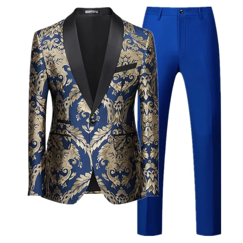 Men'S Dress Pants Fashion - بدلات جاكار اجتماعية للأعمال للرجال باللون