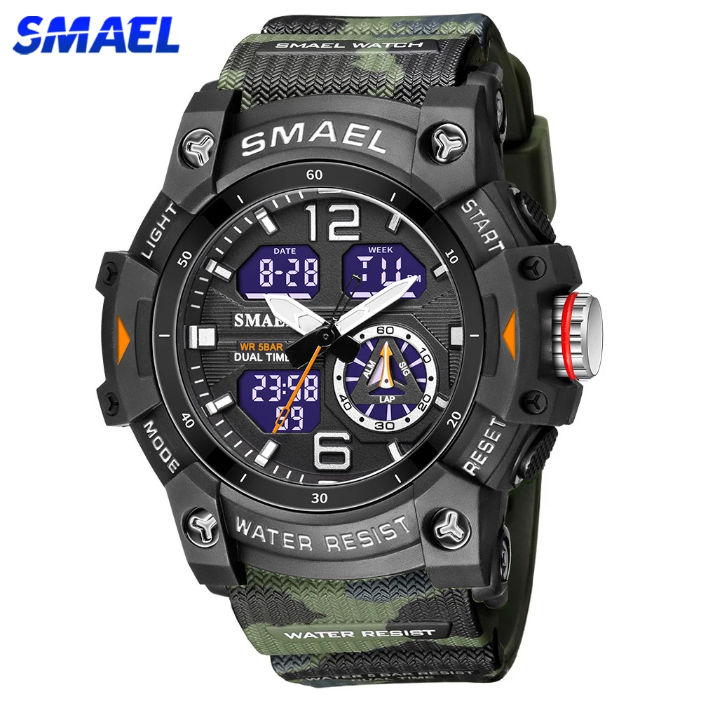 Men'S Fashion Zone - SMAEL الساعات الرياضية الرجال كامو حزام