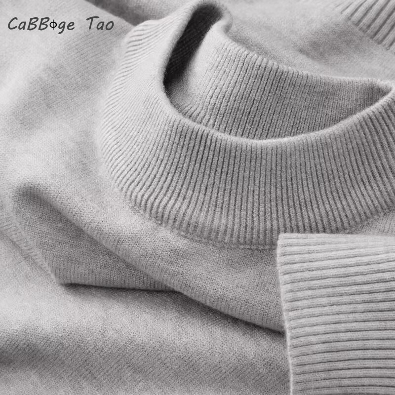 Turtleneck Sweater Men - خريف جديد الرجال عادية وهمية الياقة