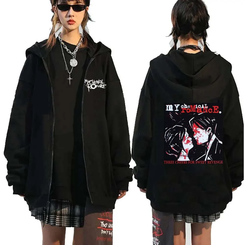 Mens Fashion Zip Up Hoodies - روك باند بلدي الكيميائية الرومانسية Mcr