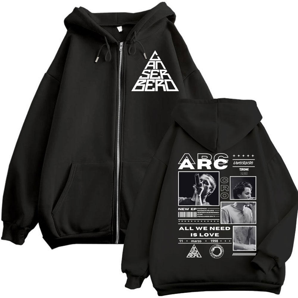 Mens Fashion Zip Up Hoodies - Canserbero كل ما نحتاجه هو الحب