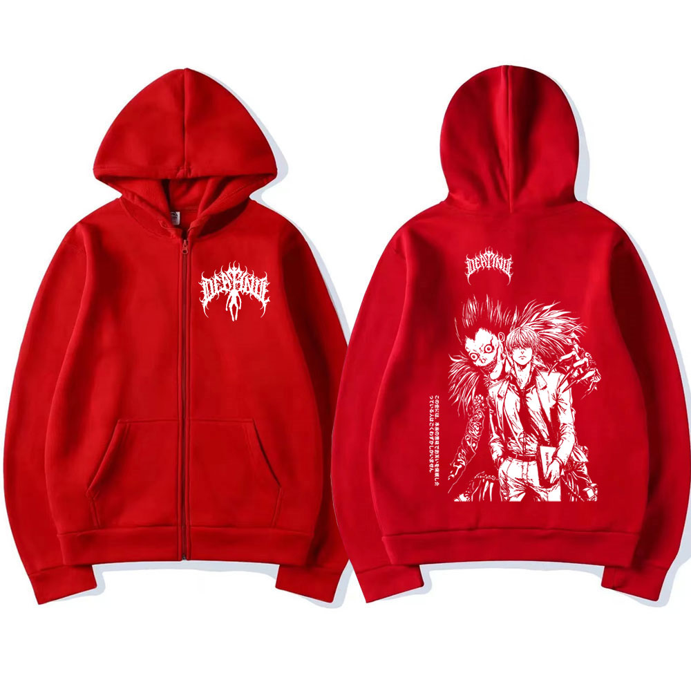 هوديز بسحاب بتصميم أنمي ديث نو - مراجعة Mens Fashion Zip Up Hoodies وسعره