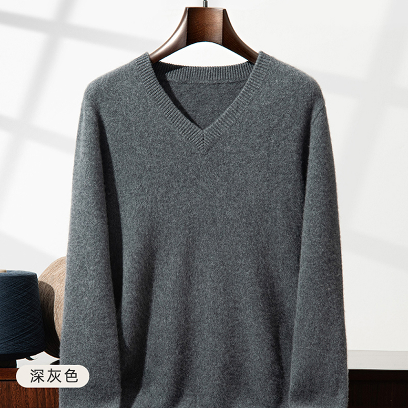 سترة كشمير سميكة للرجال بياقة  - مراجعة Men'S Fashion V Neck Sweater وسعره