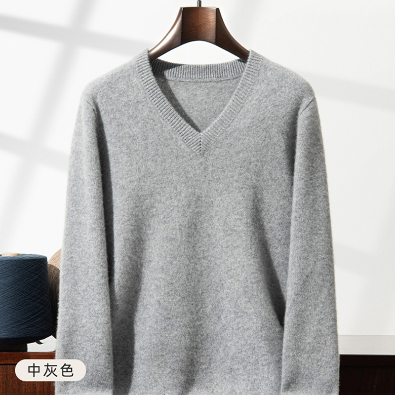سترة كشمير سميكة للرجال بياقة  - مراجعة Men'S Fashion V Neck Sweater وسعره
