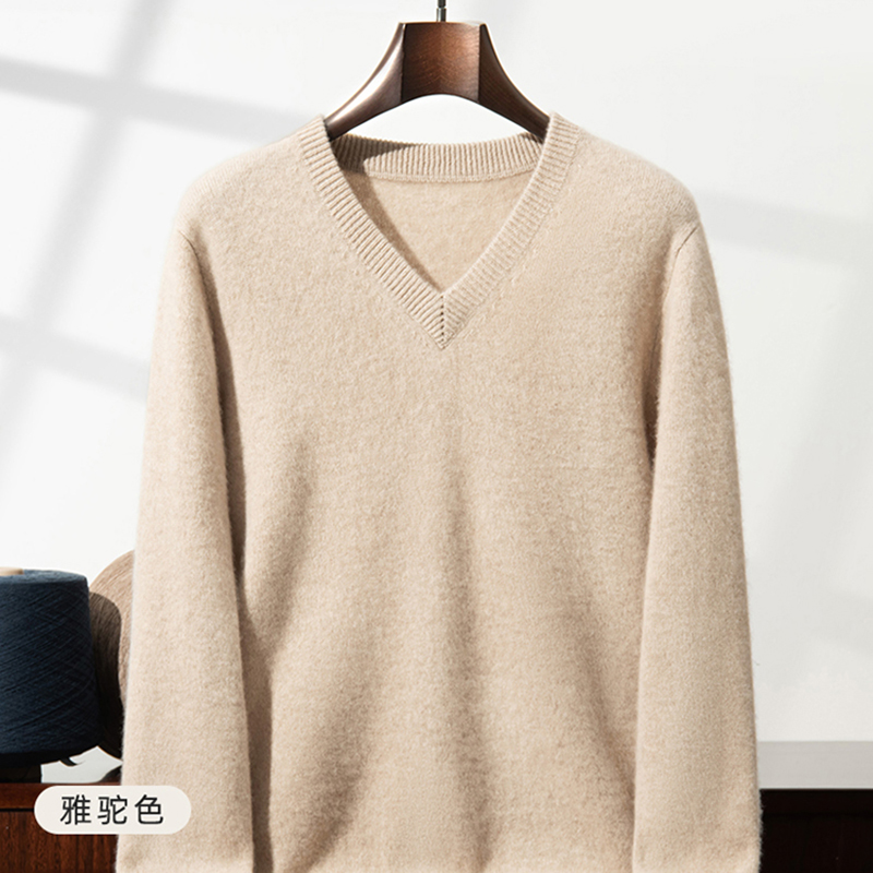 سترة كشمير سميكة للرجال بياقة  - مراجعة Men'S Fashion V Neck Sweater وسعره