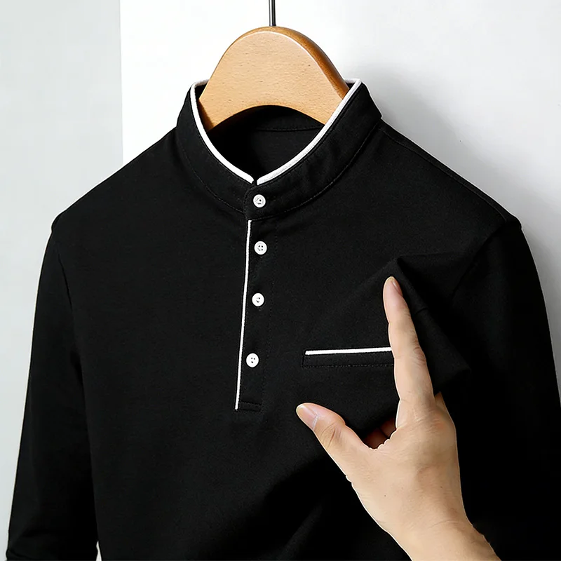 قميص رجالي بياقة ماندارين وأكم - مراجعة Men'S Tops Fashion وسعره