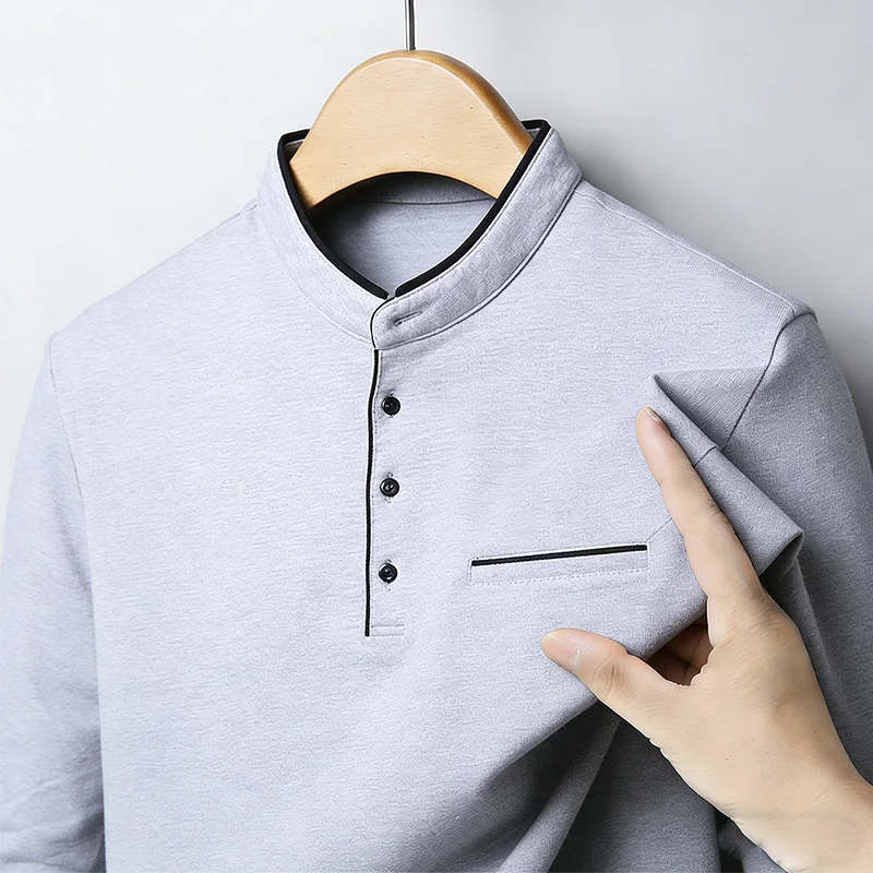 قميص رجالي بياقة ماندارين وأكم - مراجعة Men'S Tops Fashion وسعره