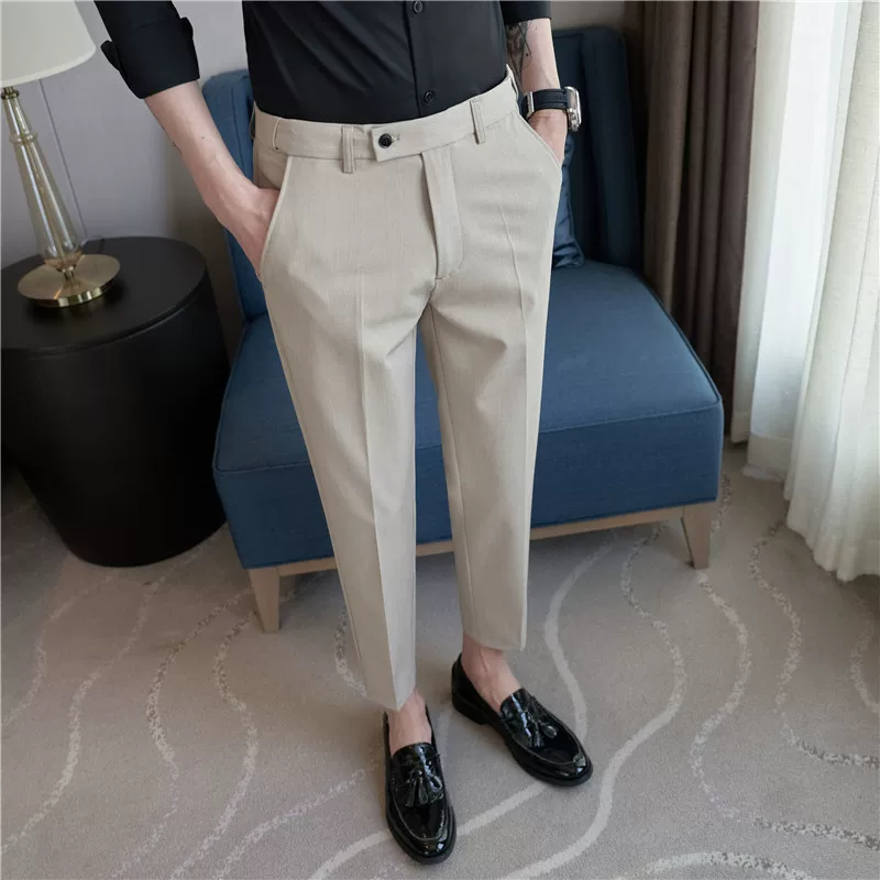 بنطلون رجالي رسمي ضيق بخصر مطا - مراجعة Men'S Dress Pants Fashion وسعره