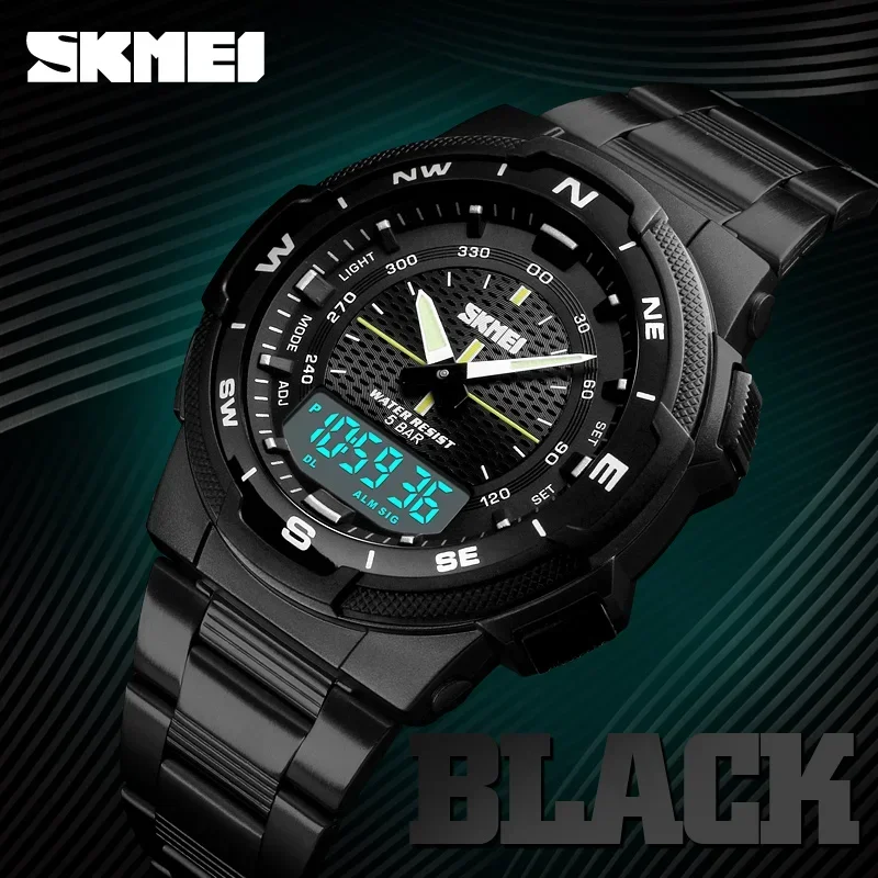 SKMEI 1370 فاخر كامل الصلب الأ - مراجعة Men'S Fashion Zone وسعره