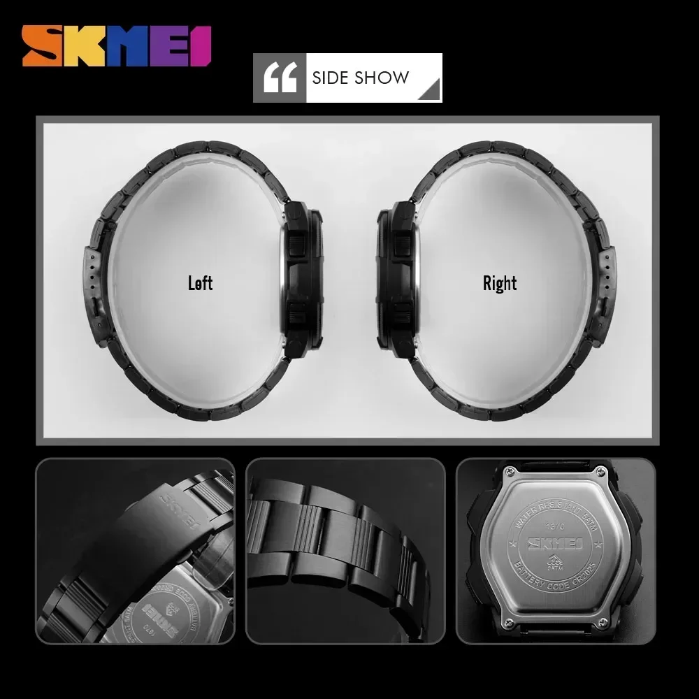 SKMEI 1370 فاخر كامل الصلب الأ - مراجعة Men'S Fashion Zone وسعره