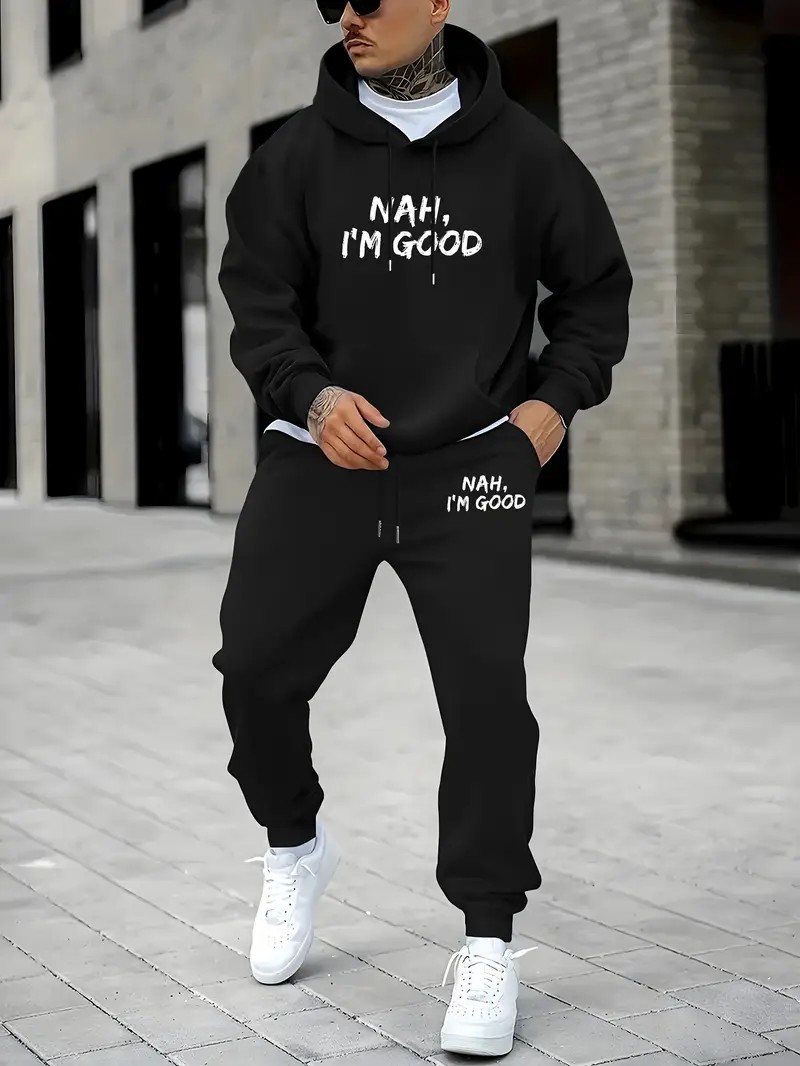 طقم سترة رياضية رجالية بقلنسوة - مراجعة Men'S Fashion And Style وسعره