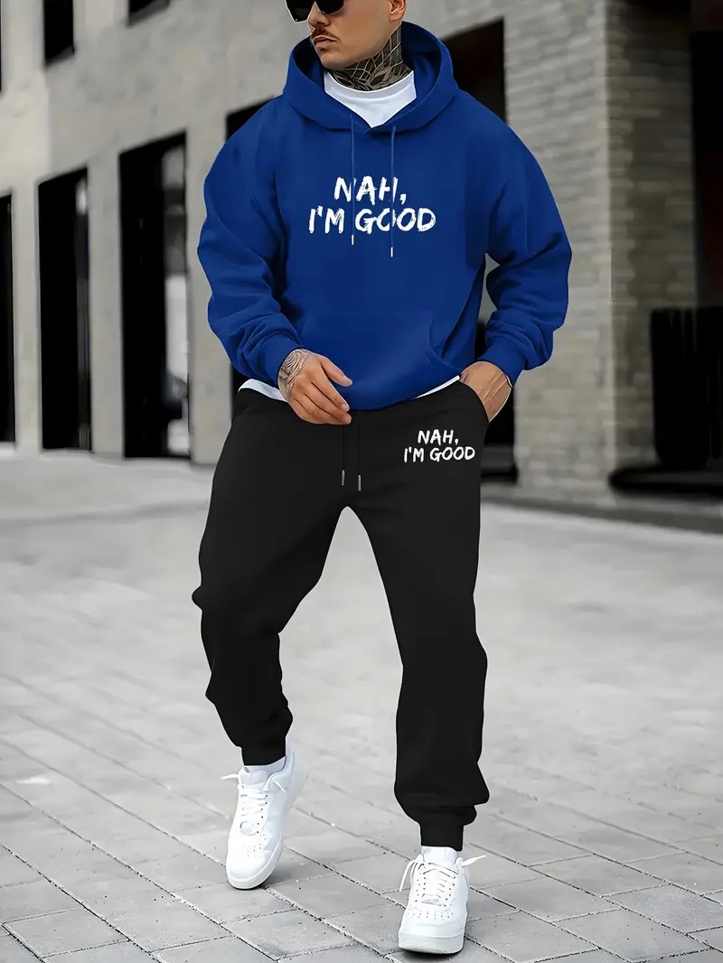 طقم سترة رياضية رجالية بقلنسوة - مراجعة Men'S Fashion And Style وسعره
