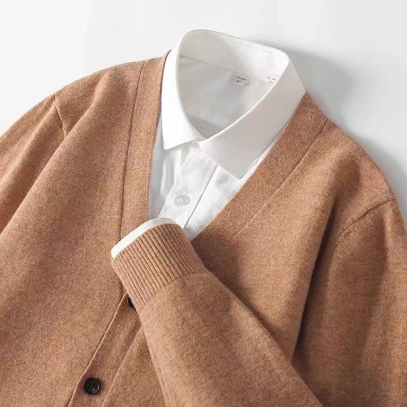 سترة كارديجان رقيقة منسوجة للر - مراجعة Men'S Fashion V Neck Sweater وسعره