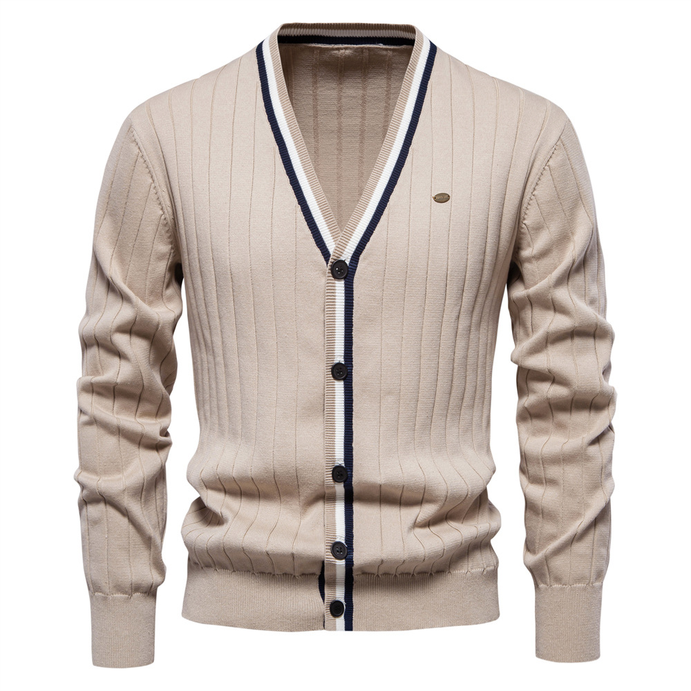 كارديجان رجالي جديد لخريف وشتا - مراجعة Men'S Fashion V Neck Sweater وسعره