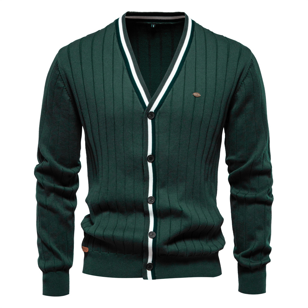 كارديجان رجالي جديد لخريف وشتا - مراجعة Men'S Fashion V Neck Sweater وسعره