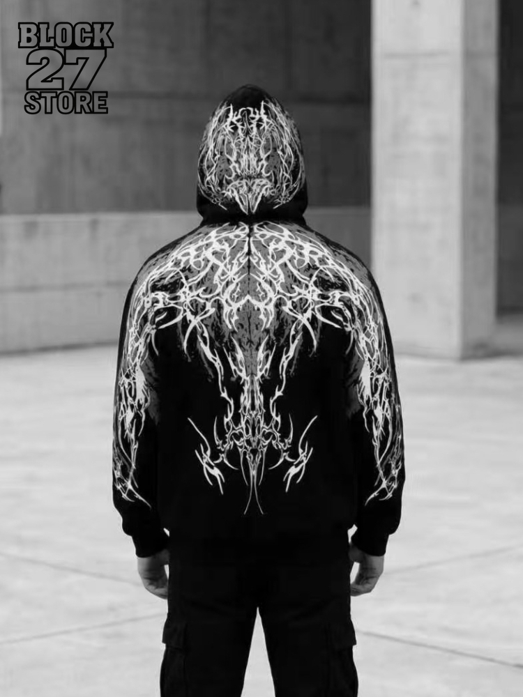 هودي رجالي بتصميم هاراجوكو Y2K - مراجعة Mens Fashion Zip Up Hoodies وسعره