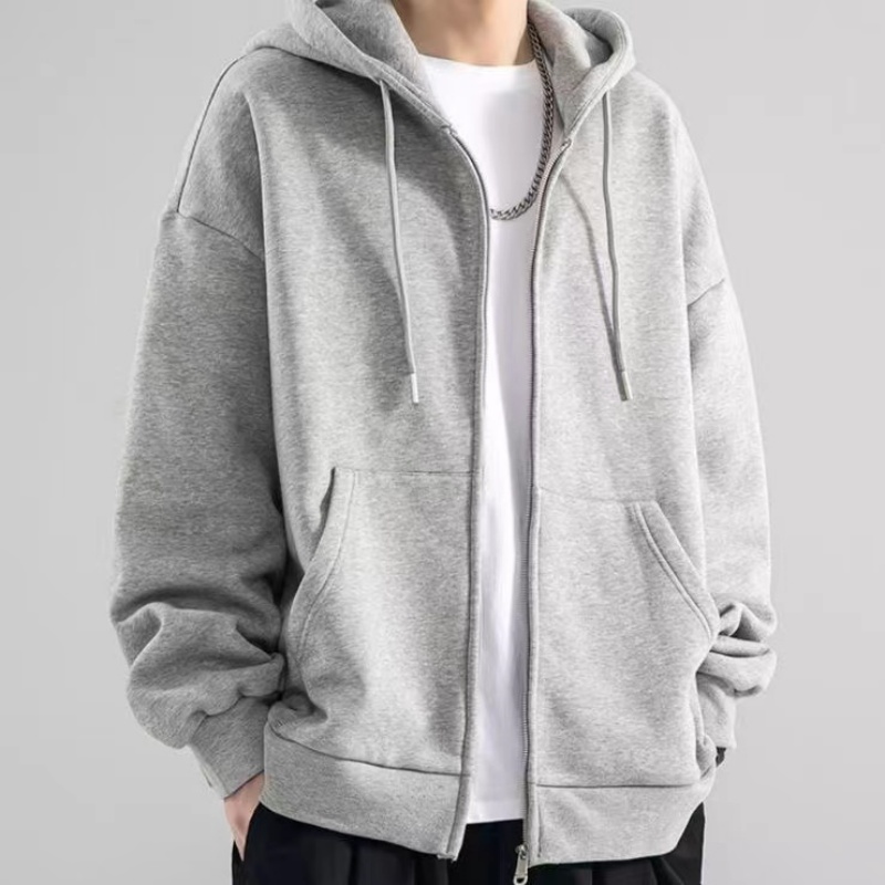 موضة عادية أسود رمادي أزرق قلن - مراجعة Mens Fashion Zip Up Hoodies وسعره