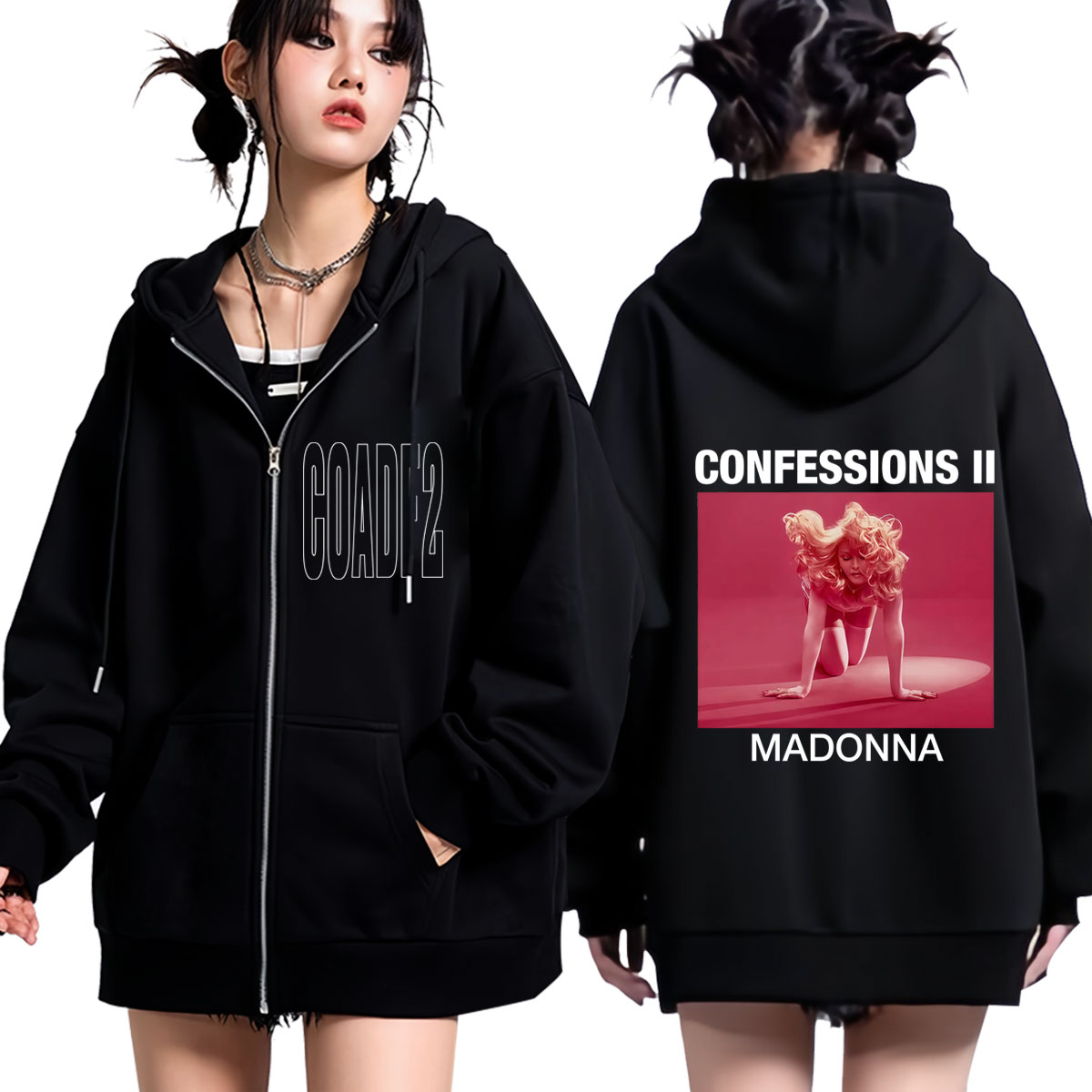 هودي بسحاب مطبوع بتصميم ألبوم  - مراجعة Mens Fashion Zip Up Hoodies وسعره