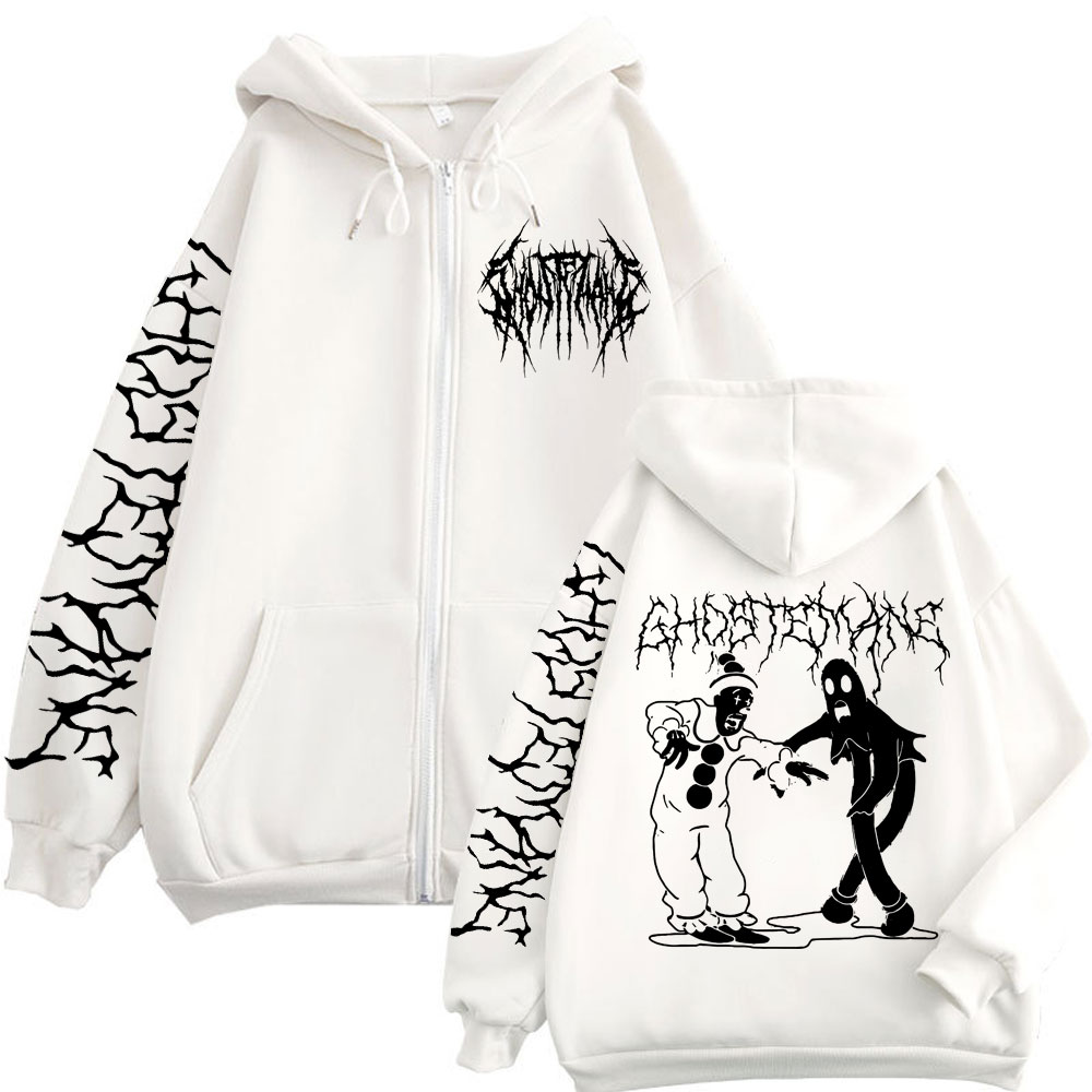 Ghostemane طباعة سستة هوديس ال - مراجعة Mens Fashion Zip Up Hoodies وسعره