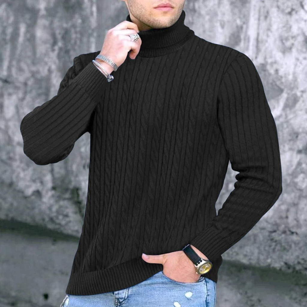 خريف شتاء جديد الرجال متماسكة  - مراجعة Turtleneck Sweater Men وسعره