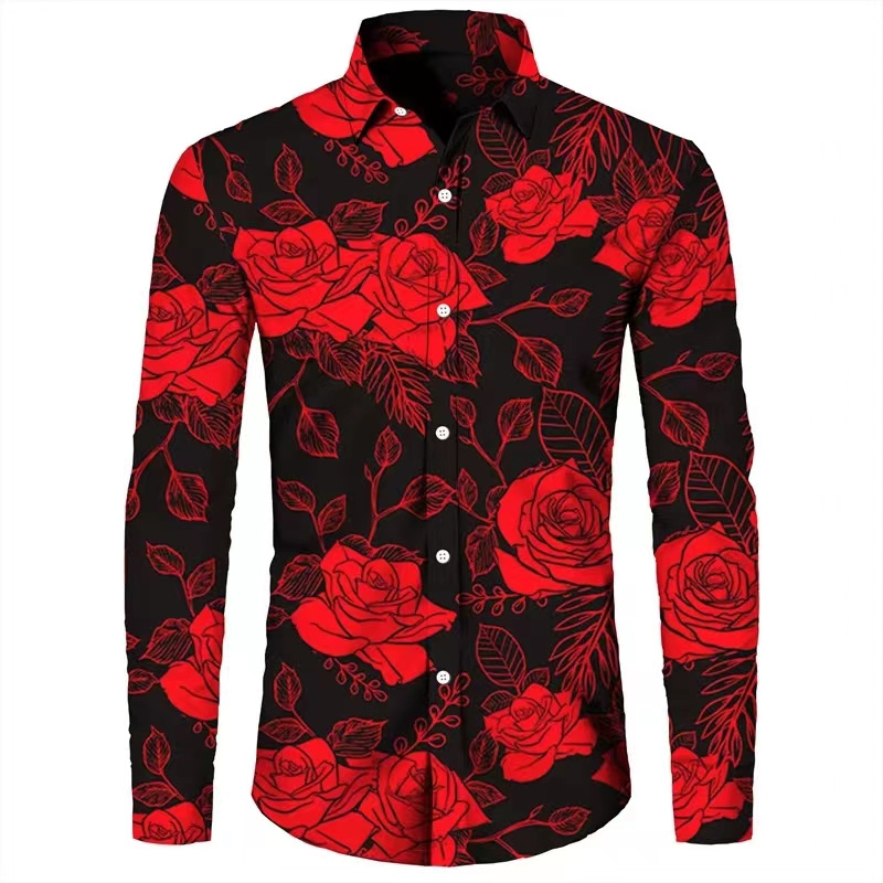 قمصان رجالية بأكمام طويلة بطبع - مراجعة Men'S Tops Fashion وسعره
