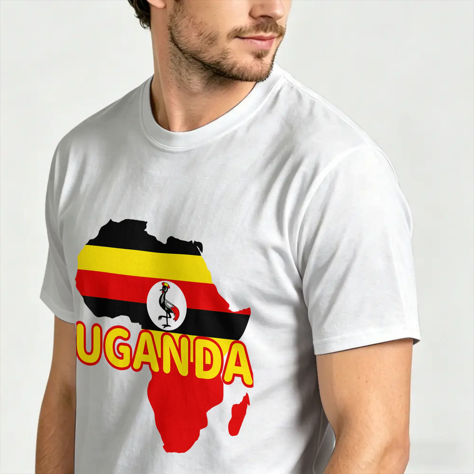 قميص تي شيرت بتصميم خريطة علم  - مراجعة Men Fashion Uganda وسعره